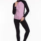 3 Piece Sport Set Women Sport Fitness Workout Gym Suit (Thistle/NAVY)