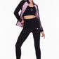 3 Piece Sport Set Women Sport Fitness Workout Gym Suit (Thistle/NAVY)
