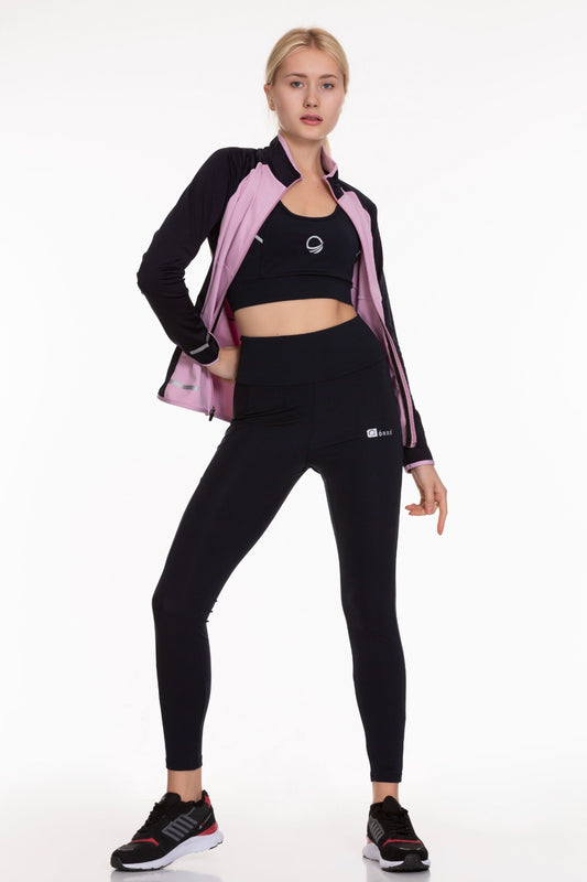 3 Piece Sport Set Women Sport Fitness Workout Gym Suit (Thistle/NAVY)