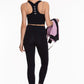 3 Piece Sport Set Women Sport Fitness Workout Gym Suit (Thistle/NAVY)