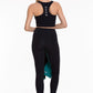 3 Piece Sport Set Women Sport Fitness Workout Gym Suit (CYAN/NAVY)
