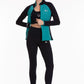 3 Piece Sport Set Women Sport Fitness Workout Gym Suit (CYAN/NAVY)