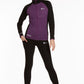 3 Piece Sport Set Women Sport Fitness Workout Gym Suit (PURPLE/BLACK)