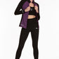 3 Piece Sport Set Women Sport Fitness Workout Gym Suit (PURPLE/BLACK)