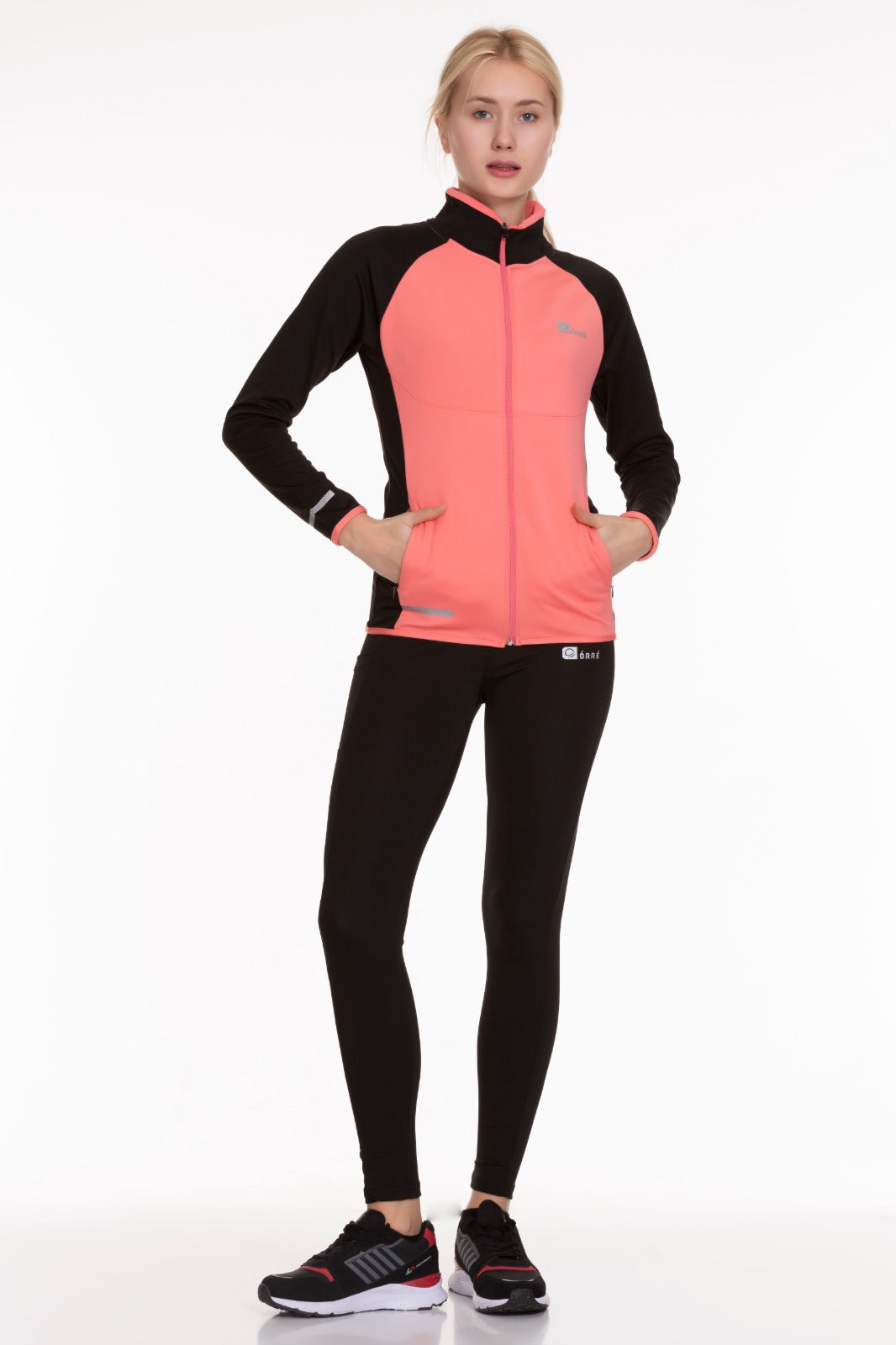 3 Piece Sport Set Women Sport Fitness Workout Gym Suit (PINK/BLACK)