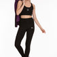 3 Piece Sport Set Women Sport Fitness Workout Gym Suit (PURPLE/BLACK)
