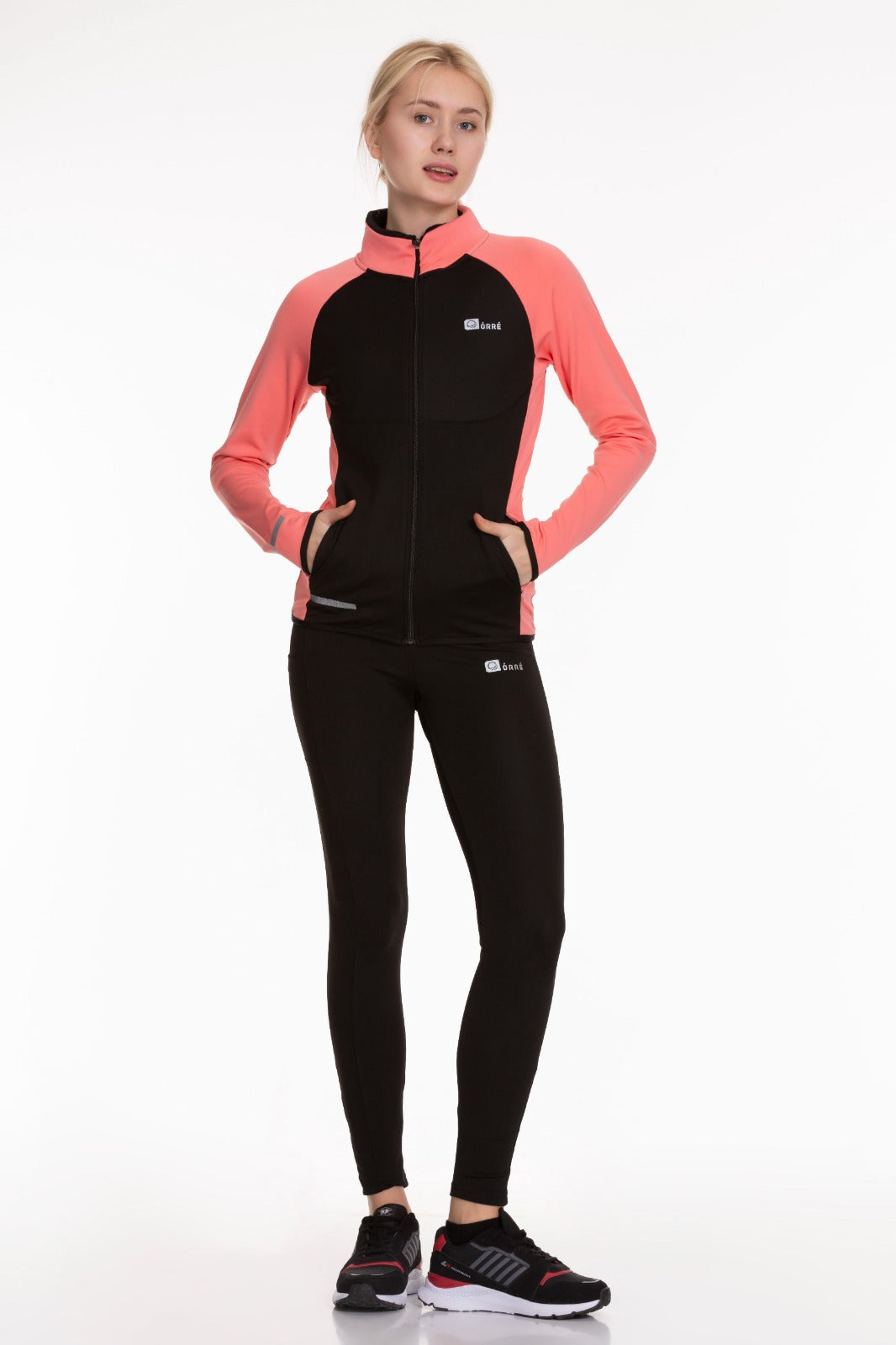 3 Piece Sport Set Women Sport Fitness Workout Gym Suit (BLACK/PINK)